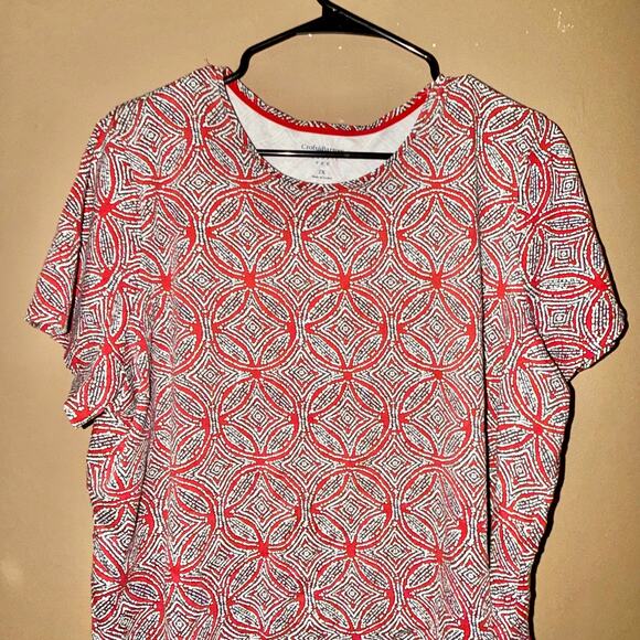 Croft & Barrow Women's Red Short Sleeve Pattern T-Shirt - Size 2XL - Picture 7 of 7